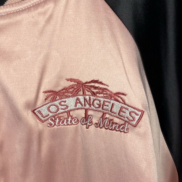 Ashley By 26 International Los Angeles State of Mind Pink & Black Bomber Size 3X - Picture 3 of 10